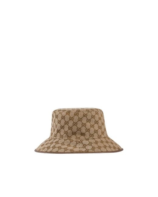 Gucci Brown Reversible Gg Canvas Bucket Hat