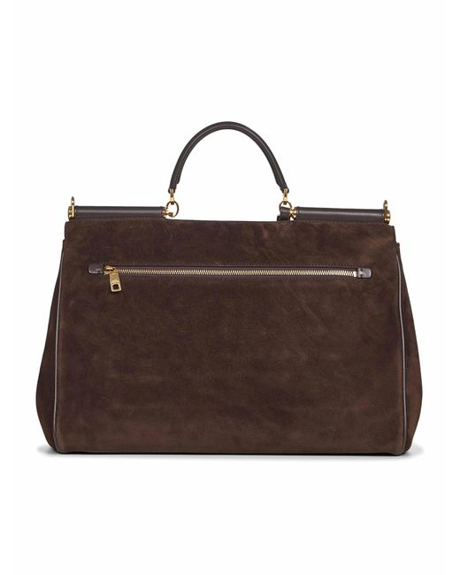 Dolce & Gabbana Brown Logo Tag Top Handle Bag