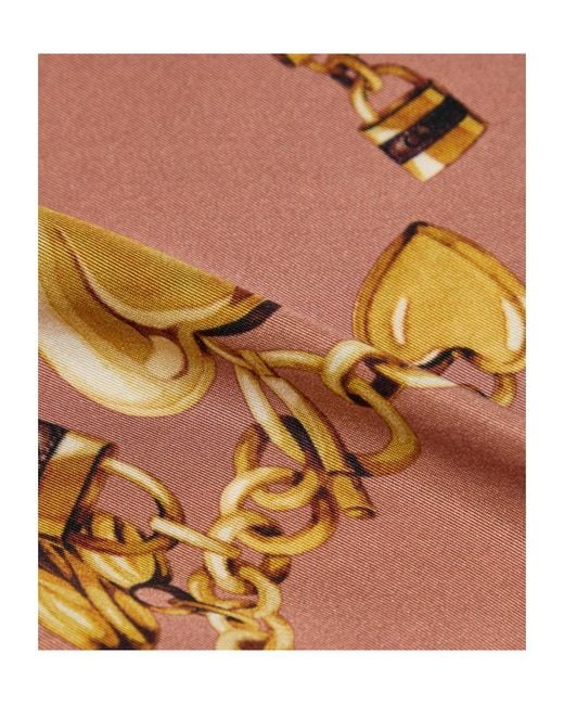 Chloé Brown Silk Printed Scarf