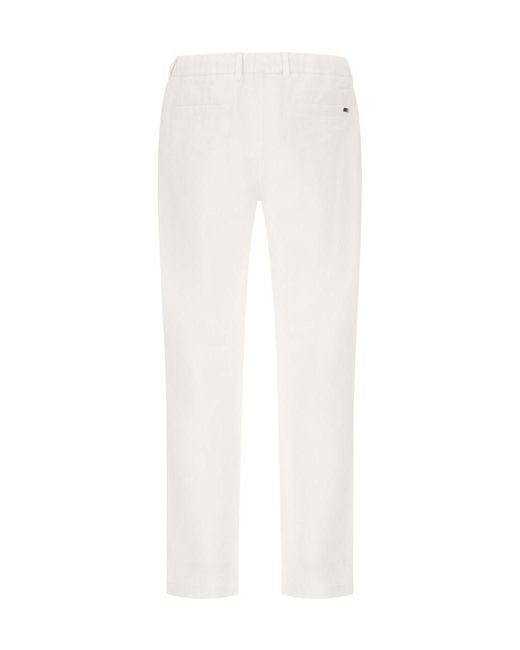 Herno White Button Straight Trousers for men