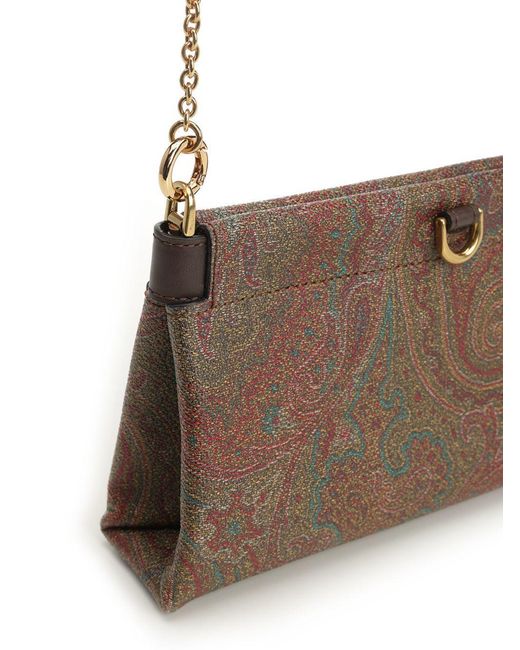 Etro Brown Talk Mini Clutch Bag