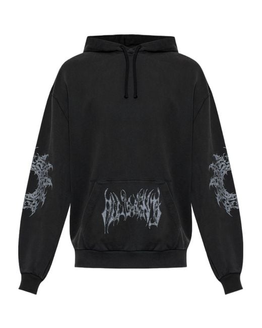 AllSaints Black Helvette Graphic Hoodie for men