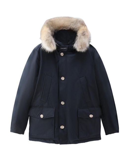 Woolrich Blue Arctic Anorak Hooded Jacket for men