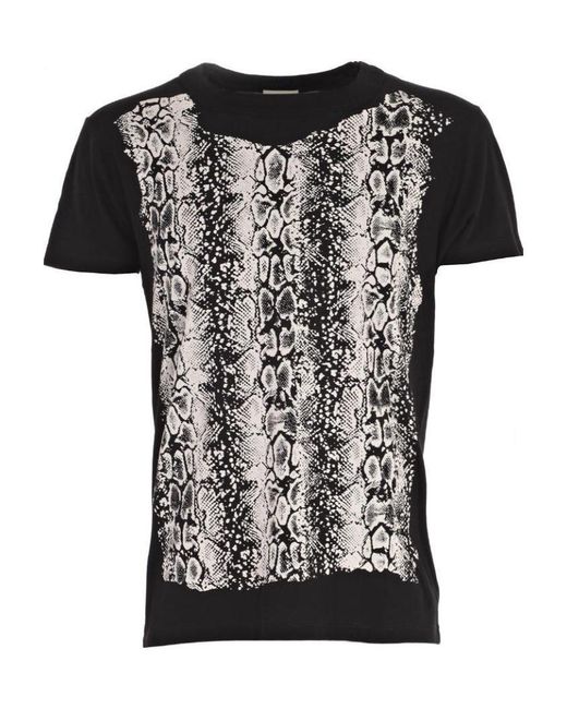 Saint Laurent Black Print T-Shirt for men