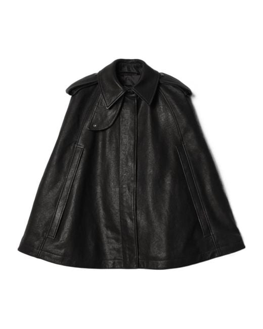 Burberry Black Leather Cape