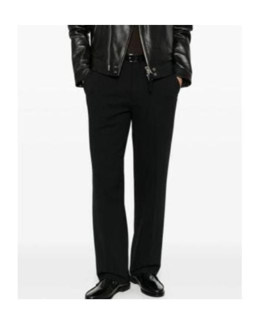 Calvin Klein Black Pressed-Crease Trousers for men