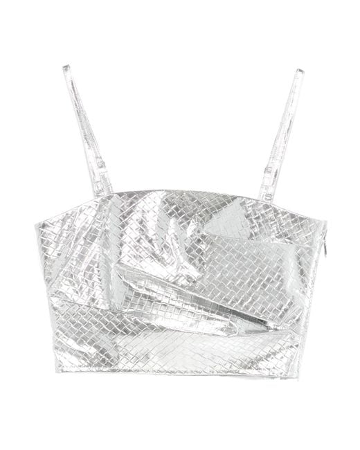 ROTATE BIRGER CHRISTENSEN White Draped Braided Top