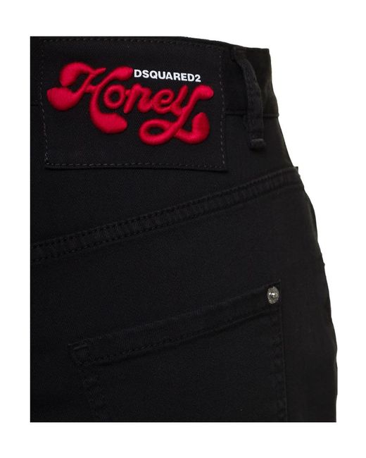 DSquared² Black Honey Dyed Curvy Baggy Jeans