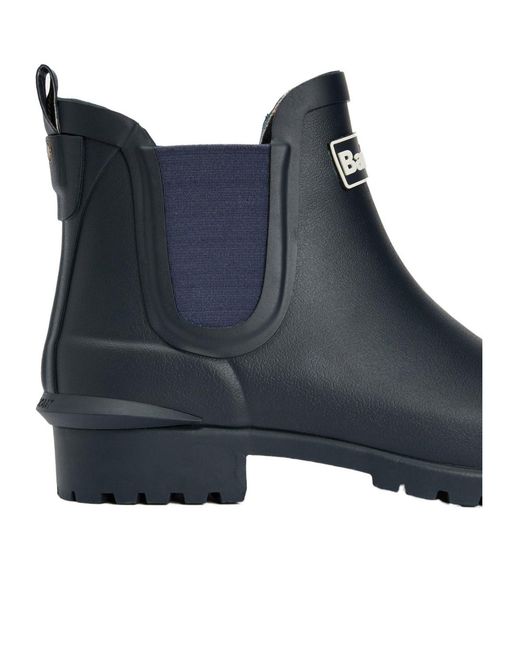 Barbour Blue Wilton Chelsea Wellington Boots