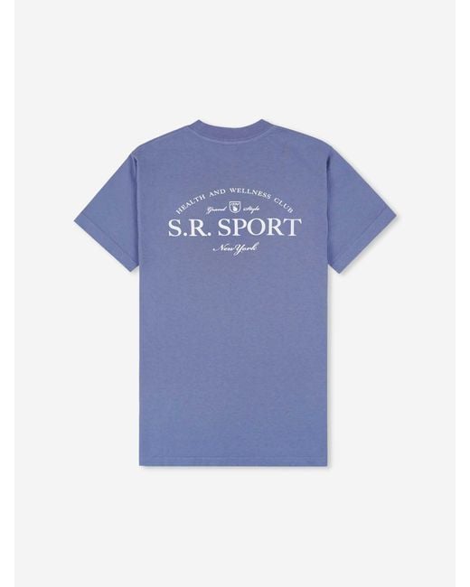 Sporty & Rich Blue Logo-Print T-Shirt