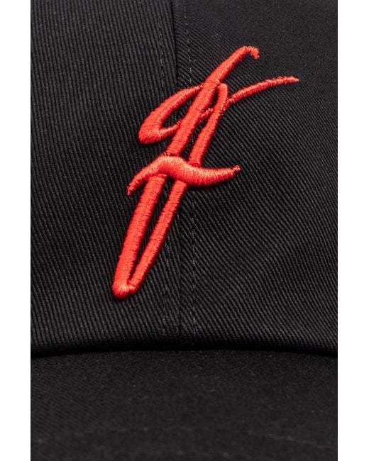 Ferragamo Black Ferragamo Logo Embroidered Baseball Cap for men