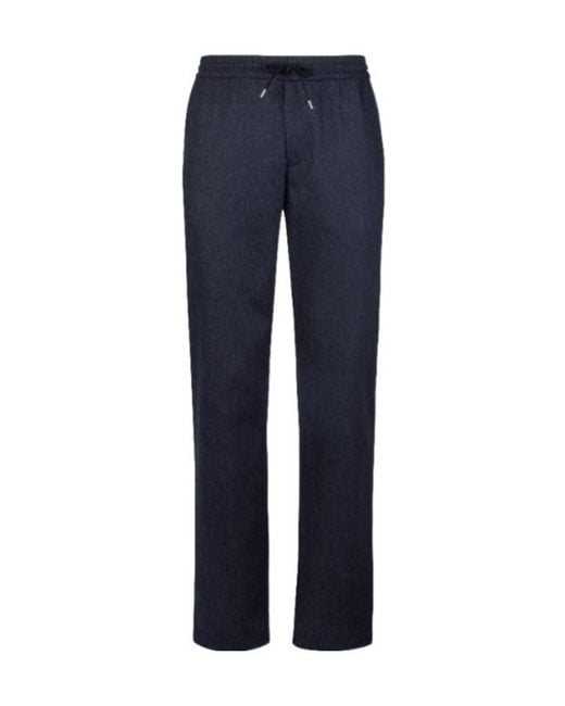 Sease Blue Drawstring Elasticated-Waistband Trousers for men