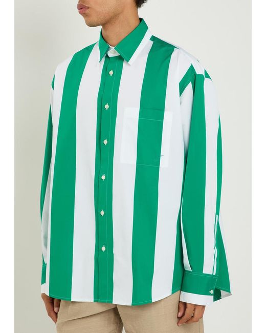 Jacquemus Green Striped Shirt for men
