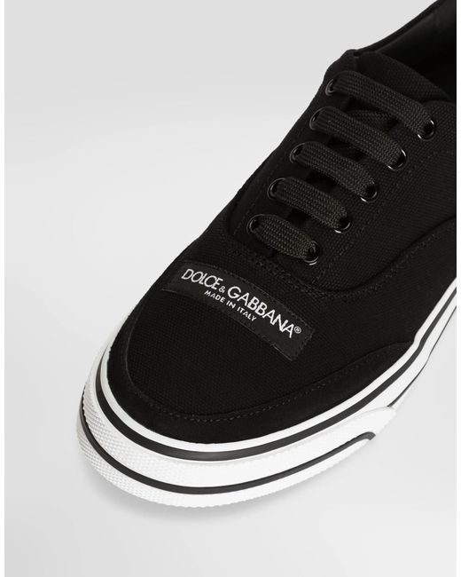 Dolce & Gabbana Black Dg Sailing Canvas Sneakers