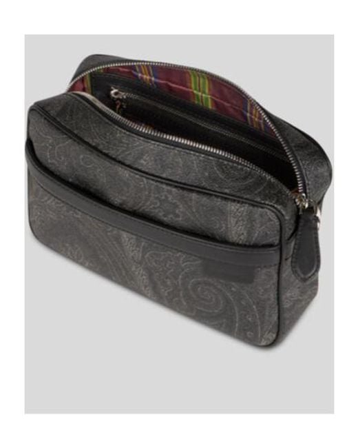 Etro White Small Paisley-Printed Zipped Crossbody Bag for men