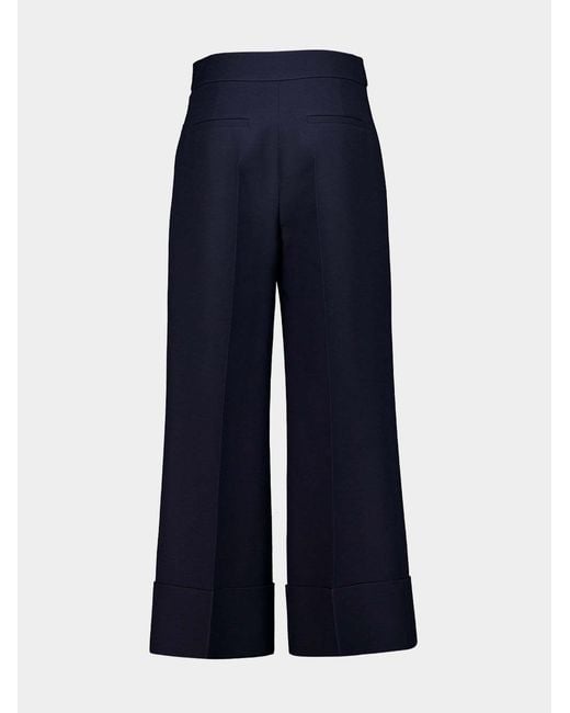 Valentino Blue Vlogo Signature Turn-Up Cuff Trousers