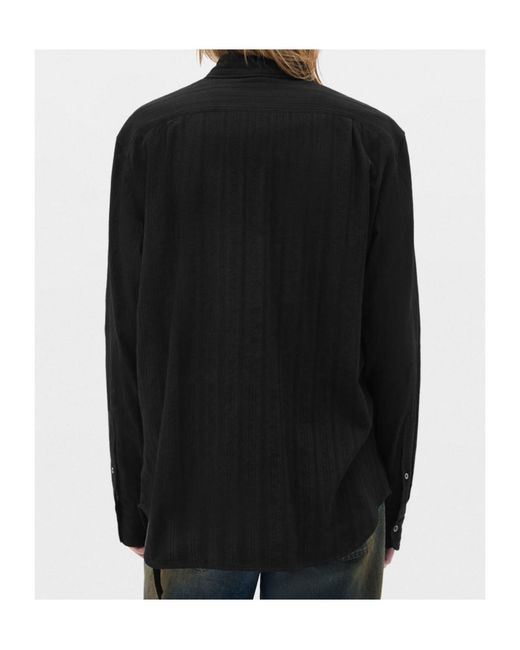 Ann Demeulemeester Black Andre Vertical-Stripe Shirt for men