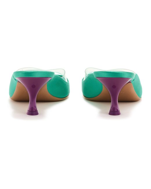 Chloé Green Round-Toe Stiletto Heel Sandals
