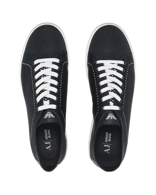 Armani Jeans Black Logo Lace Up Casual Sports Shoes for men