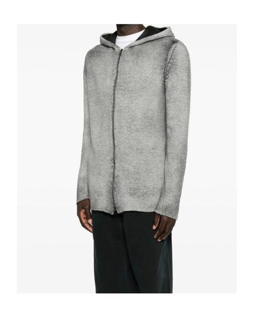 Avant Toi Gray Long-Sleeved Zip-Up Cardigan for men