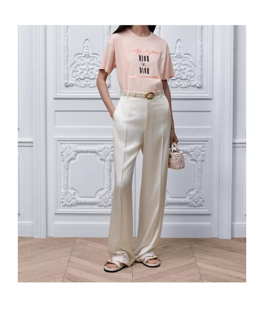 Dior Pink Oversized Embroidered Book Cover T-Shirt