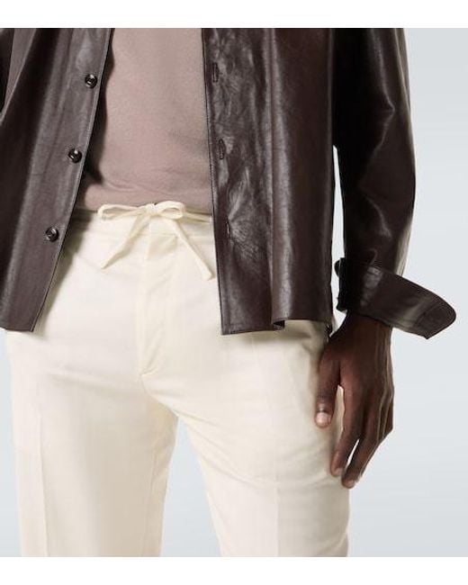 Lardini White Virgin Wool Tapered Pants for men