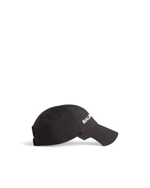 Balenciaga Black Logo Embroidered Cap for men