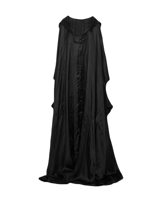 Rick Owens Black Solid Color Hooded Jacket