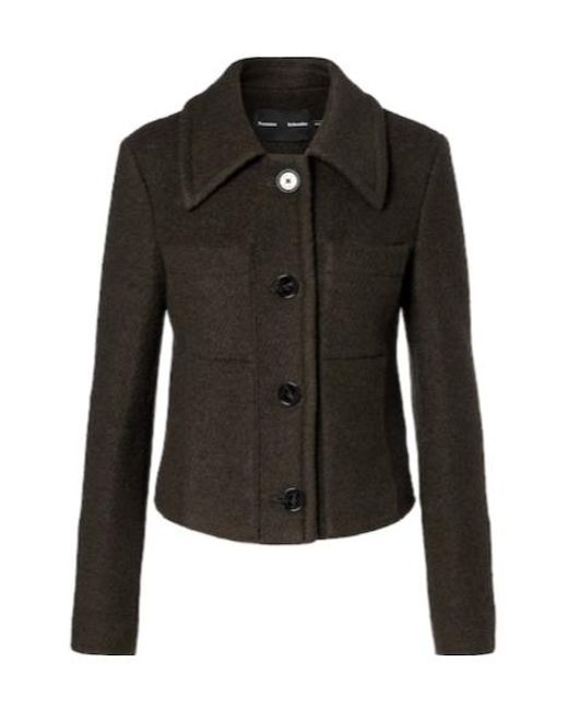 Proenza Schouler Black Kinsley Wool-Blend Twill Bouclé Jacket
