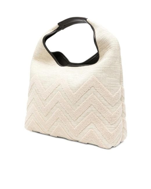 Missoni Natural Zigzag-Pattern Tote Bag