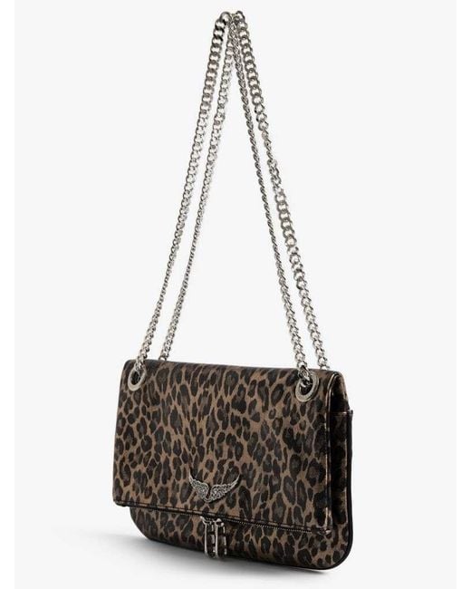 Zadig & Voltaire Black Leopard-Printed Shoulder Bag