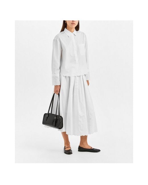 Weekend by Maxmara White Solid Color Long Sleeve Shirt