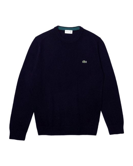 Lacoste Blue Logo Embroidered Crewneck Sweatshirt