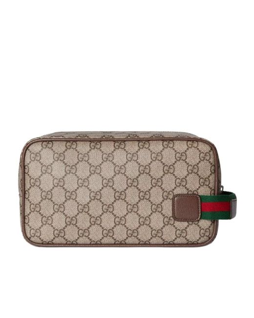 Gucci Brown Medium Gg Toiletry Case