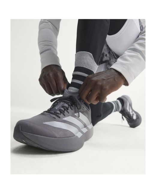 Adidas Gray Round-Toe Sneakers for men