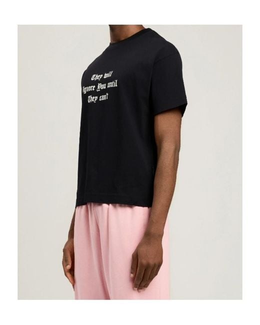 Palm Angels Black Statement Print T-Shirt for men