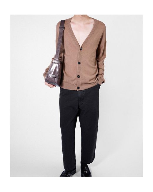 Prada Black Logo Detailed Wide-Leg Jeans for men