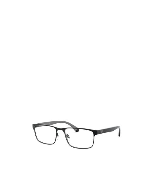 Emporio Armani White Rectangular Frame Glasses for men
