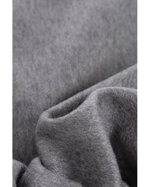 Max Mara Gray Fringed Cashmere Scarf