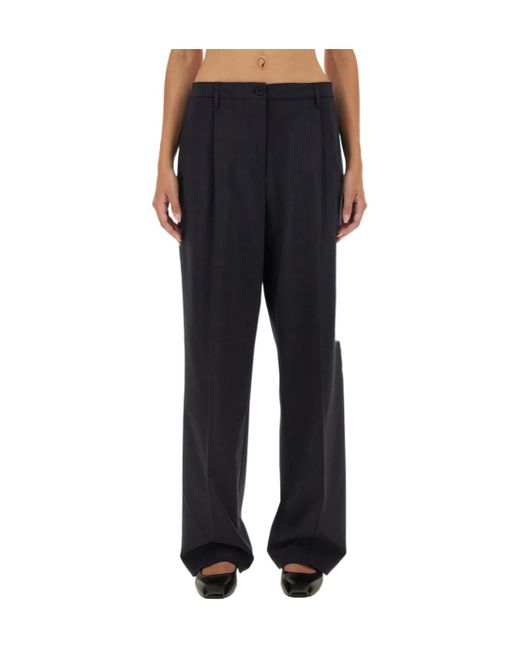 Aspesi Black Pleated Detail Track Pants
