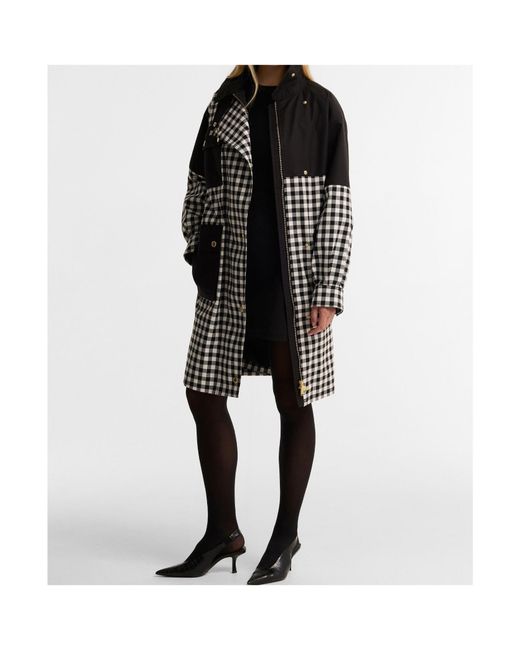 Barbour Black Gingham Spliced Belted Coat