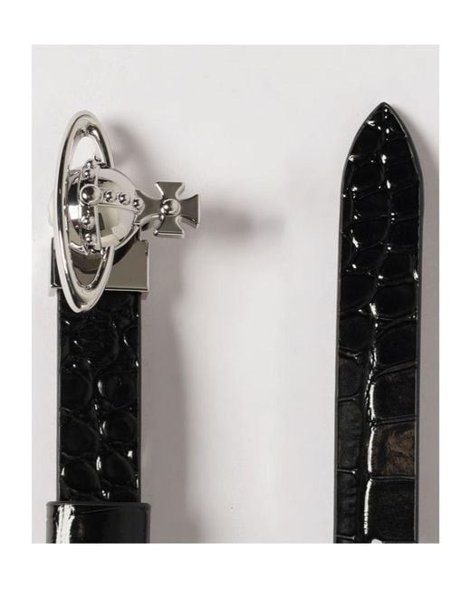 Vivienne Westwood White Crocodile-Effect Belt