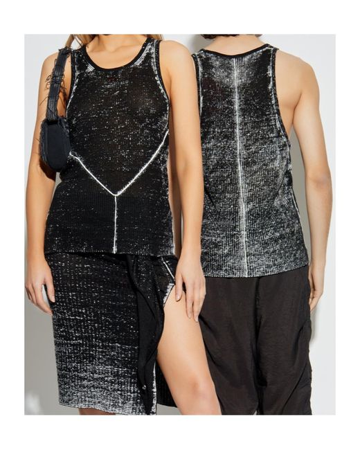 DIESEL Black K-Rick-O Knit Tank Top for men