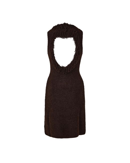 Bottega Veneta Black Textured Shift Dress