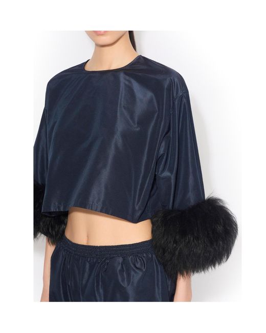 Alaïa Blue Crew Neck Cover-Up