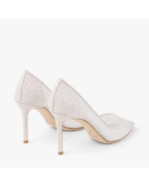 Jimmy Choo White Romy 85 Pointed-Toe High Heels