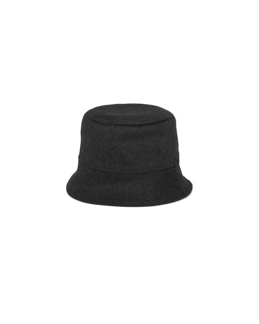 Prada Black Cashmere Bucket Hat