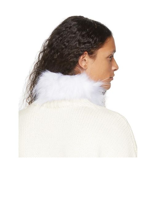 we11done White Artificial Fur Collar