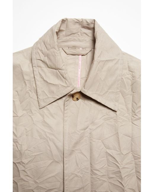Acne Natural Crinkled Buttoned Trench Coat for men