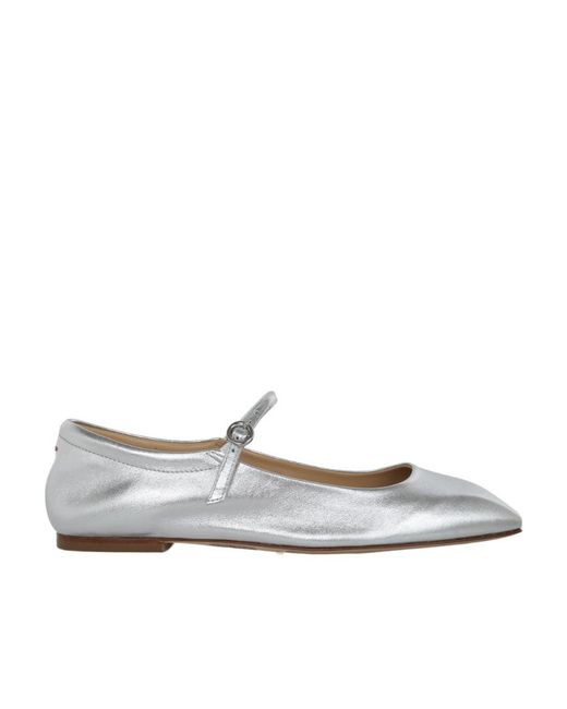 Aeyde White Aline Babies Metallic Ballerina Shoes